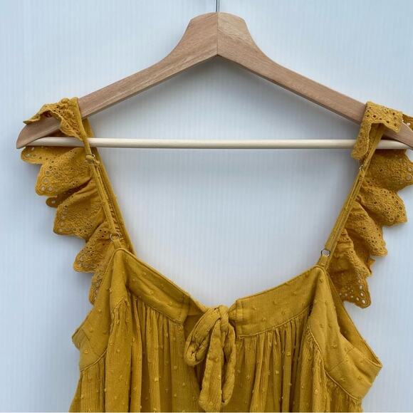 Altar’d State yellow tie back detail eyelet ruffle straps size medium - Picture 6 of 11
